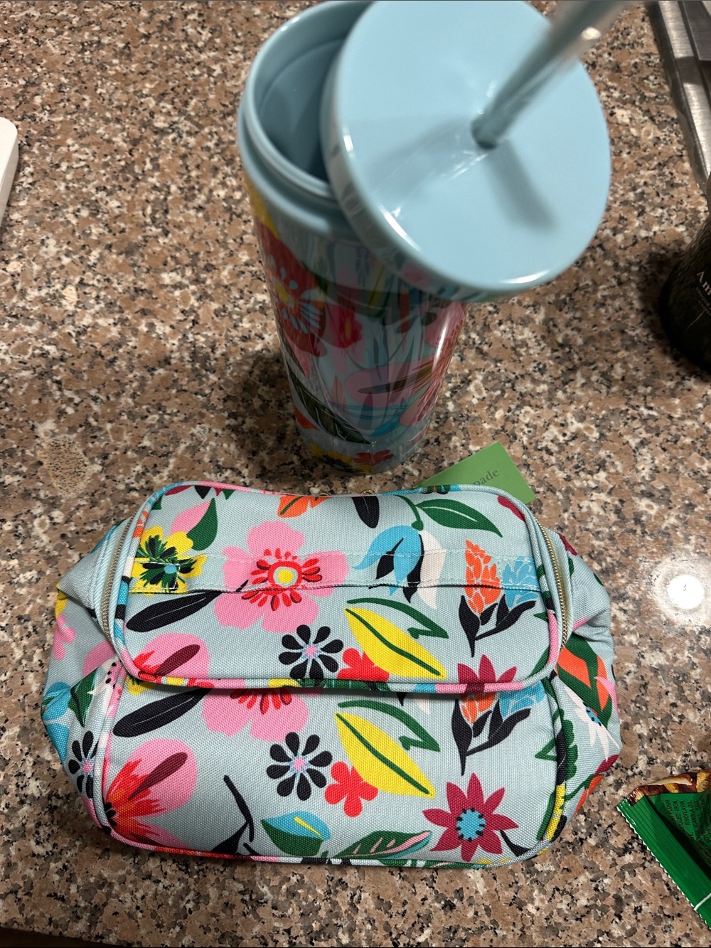 Kate Spade floral Lunch Bag and tumbler set